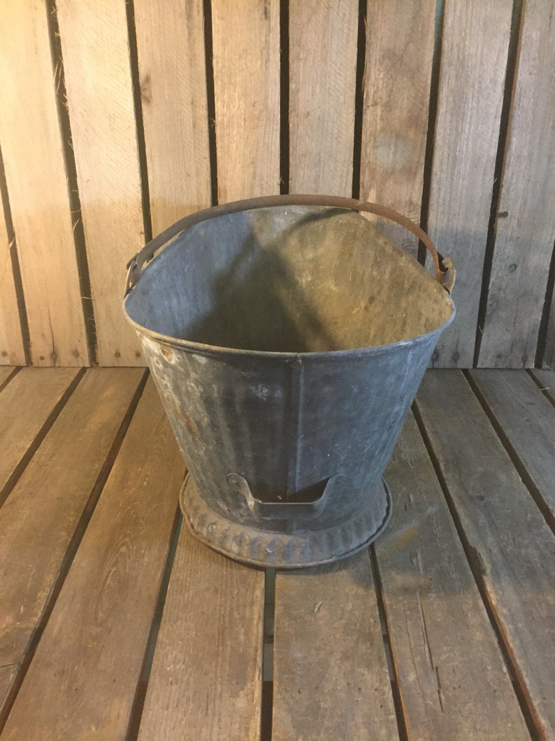 Vintage Metal Coal Bucket Etsy