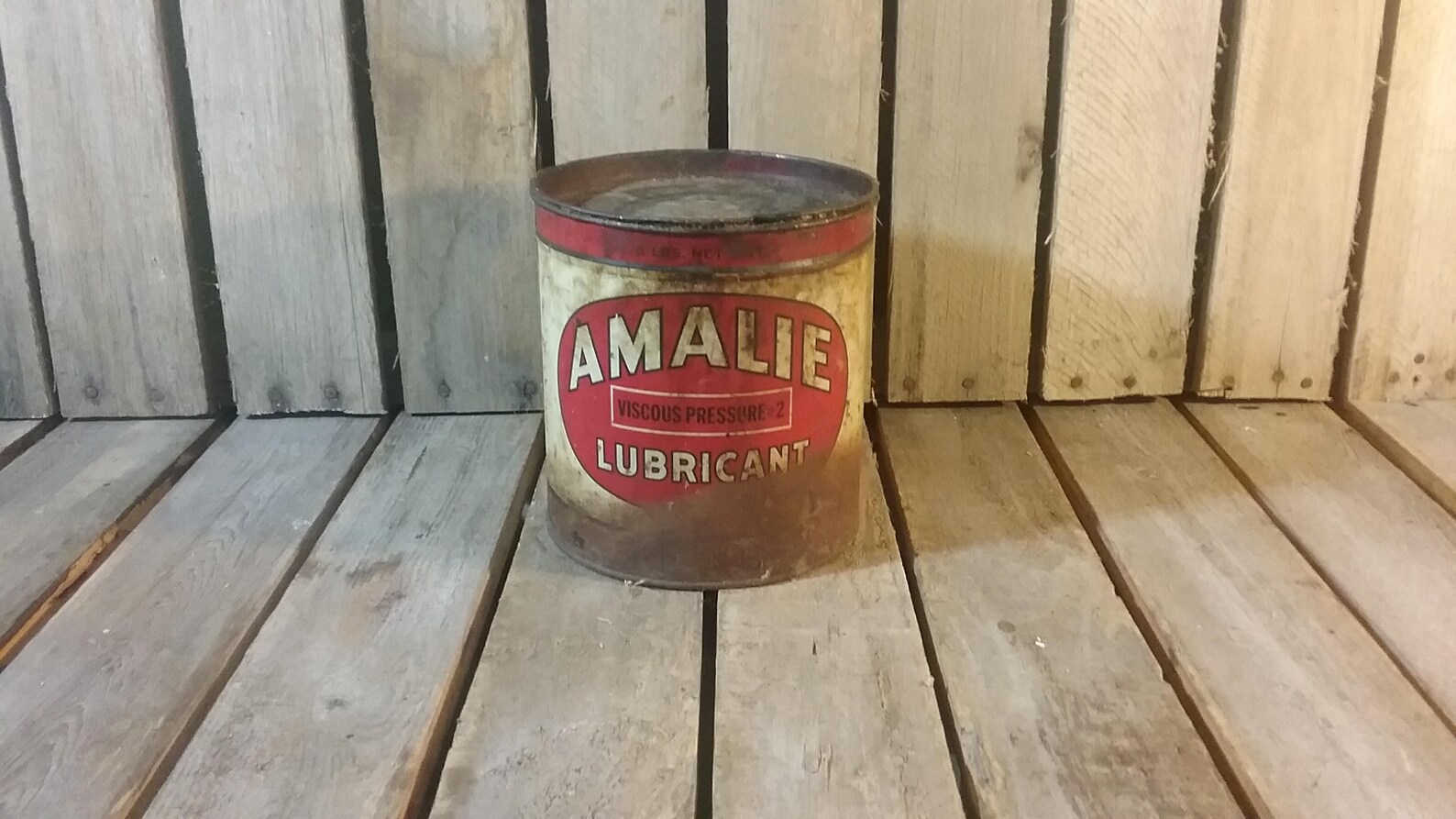 Amalie Lubricant Can Vintage Metal Can Red and White Grease Etsy