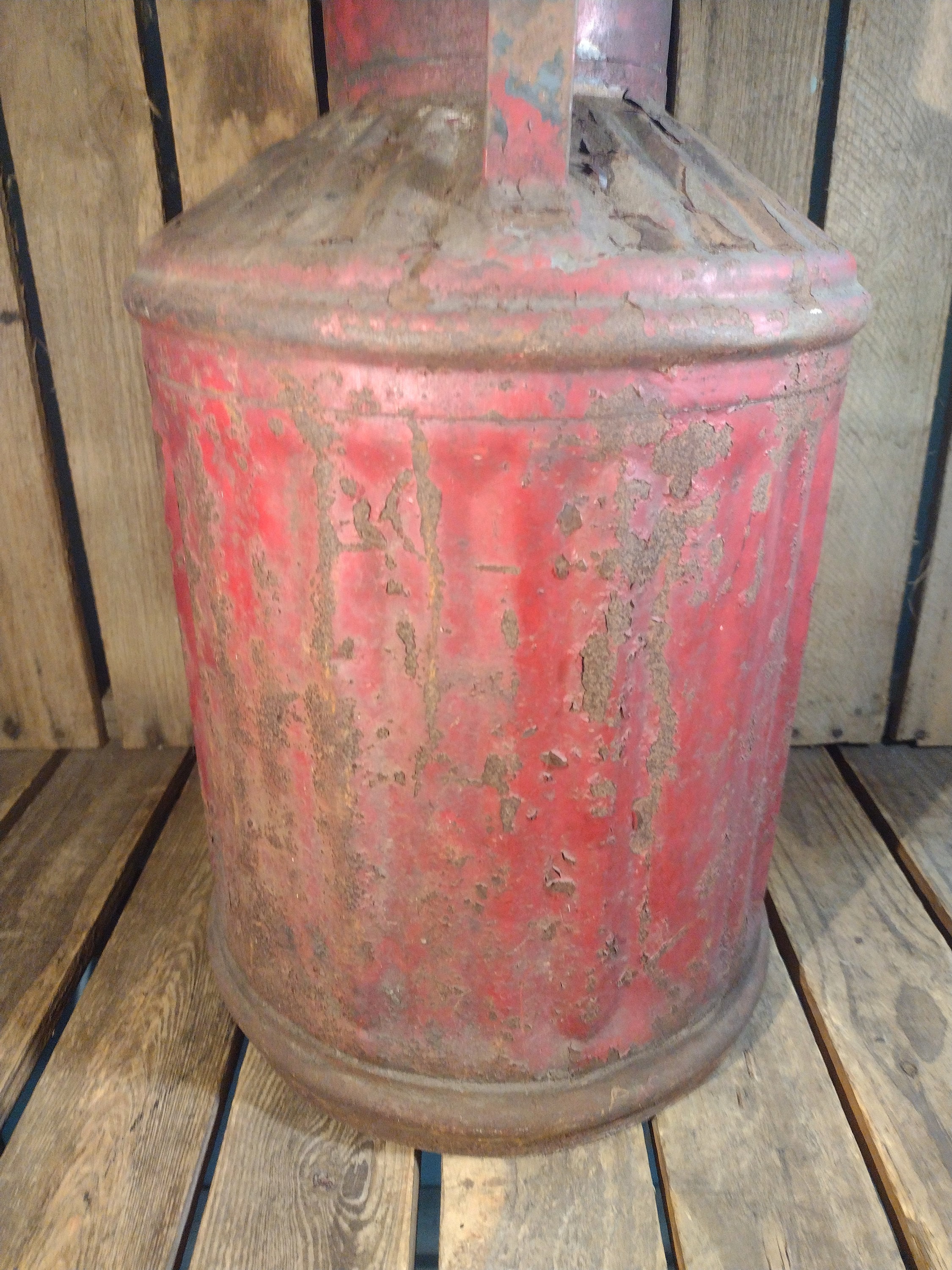 Shell Gas Container Vintage Shell Oil Gas Can: Rustic Red Metal Fuel Container - Etsy