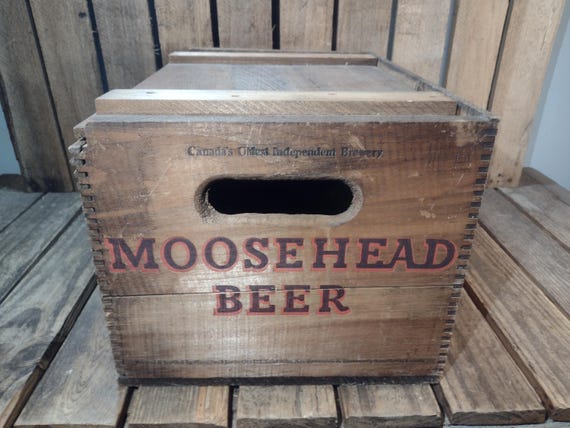 Vintage Moosehead Beer Wooden Crate – Canadian Lager Wood Box