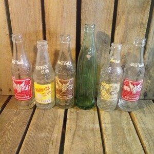 6 Vintage Glass Bottles