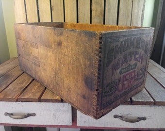 Antique Smokers Matches Crate