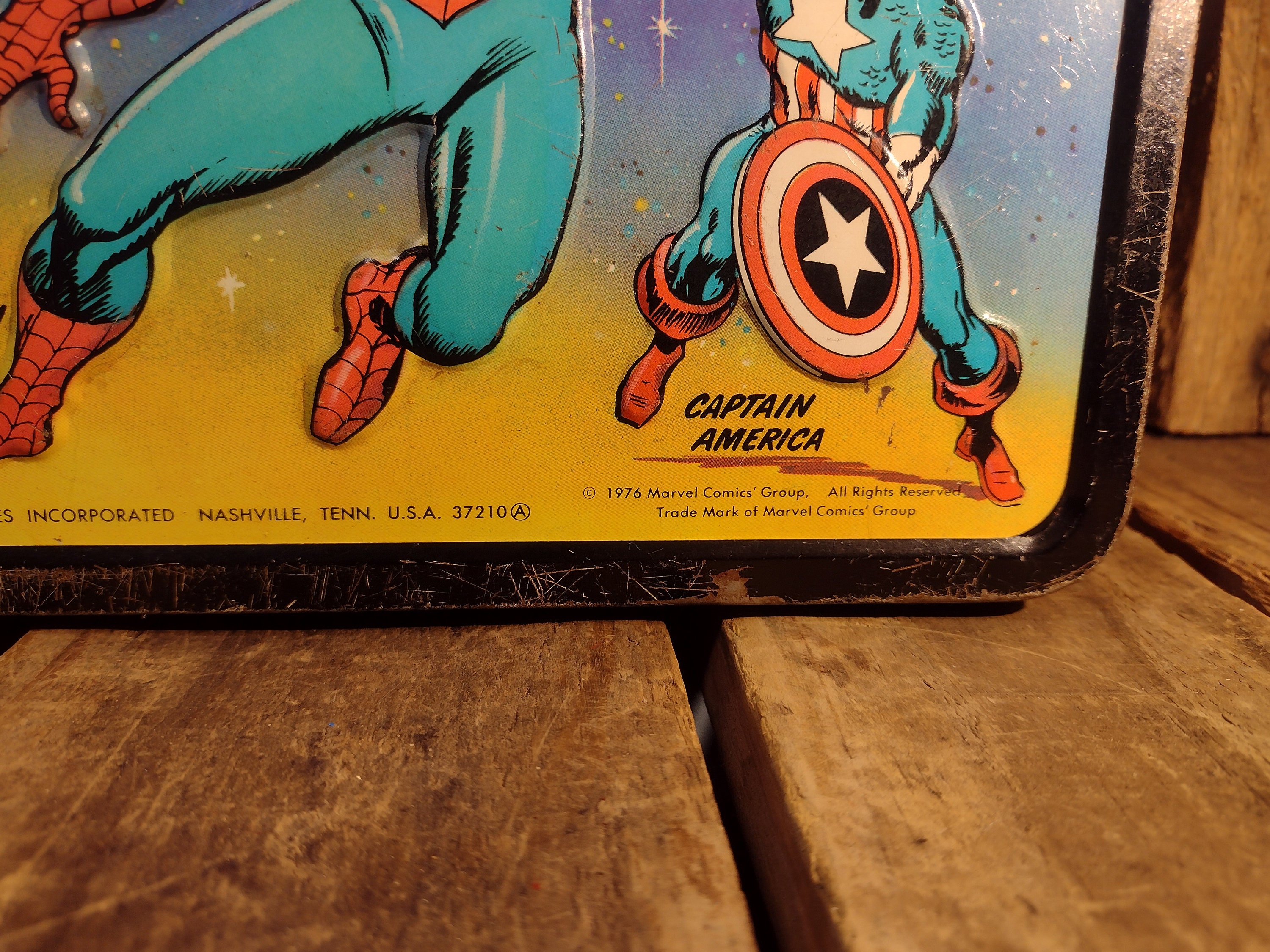Vintage Super Heroes Lunchbox With Thermos but Missing Cup 