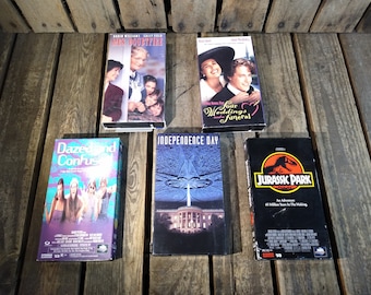 Lot of 5 Vintage VHS Movies – Retro Movie Collection – Classic VHS Tapes for Collectors