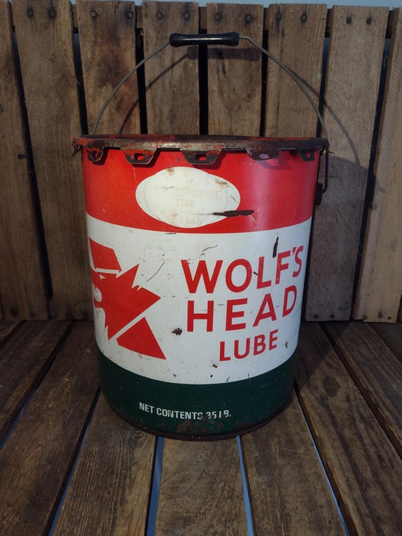 Vintage Wolf Head Lube Can - Etsy