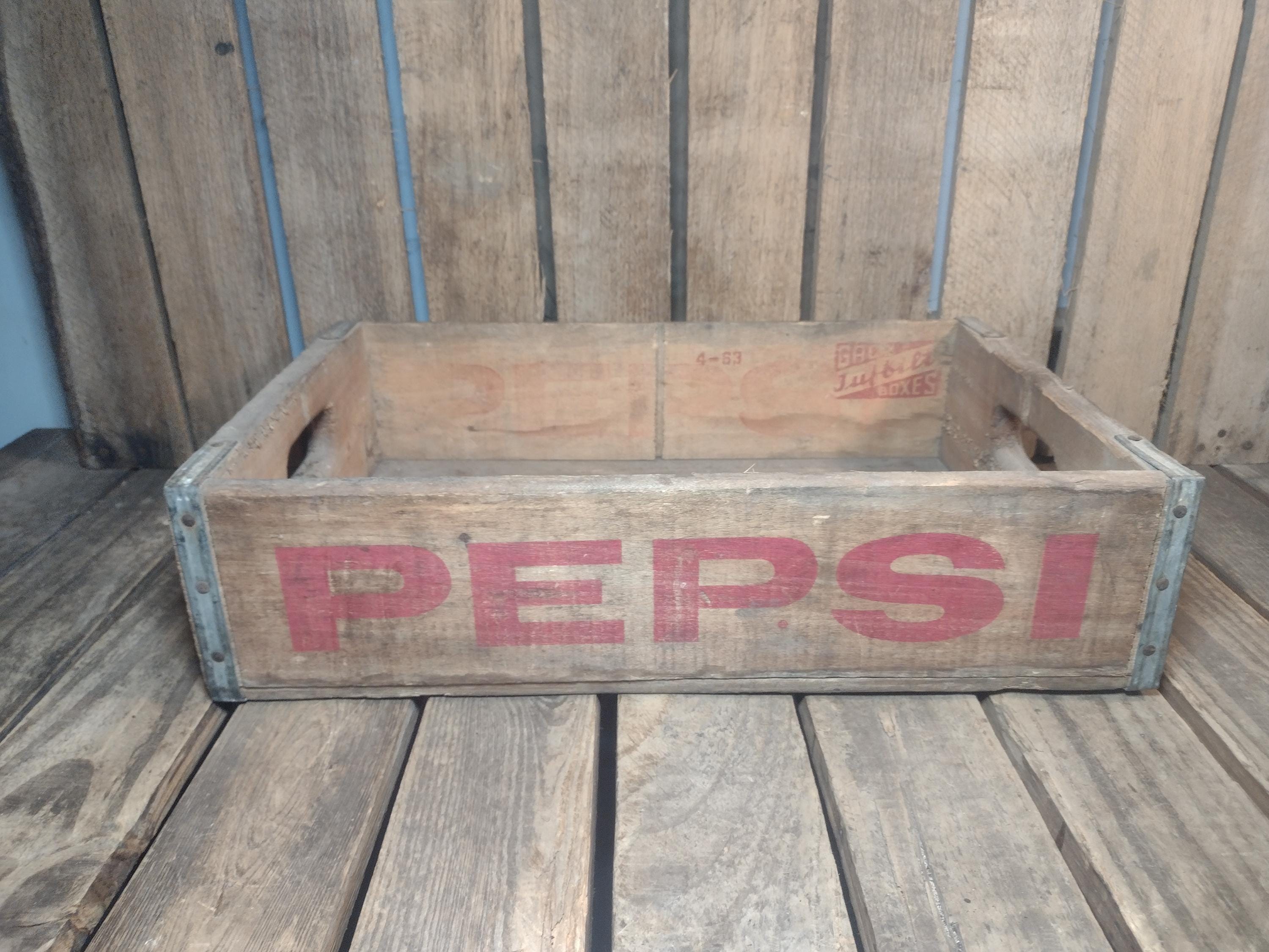 Vintage 1963 Pepsi Wooden Crate – Red Lettering, Rustic Display - Etsy