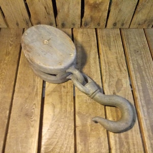 Vintage Wooden Pulley, Block and Tackle Pulley, Vintage Pulleys