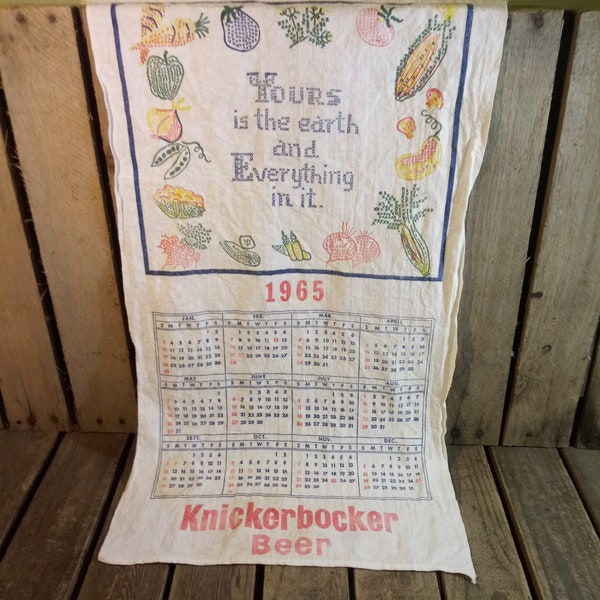 Vintage Knickerbocker Cloth Calendar