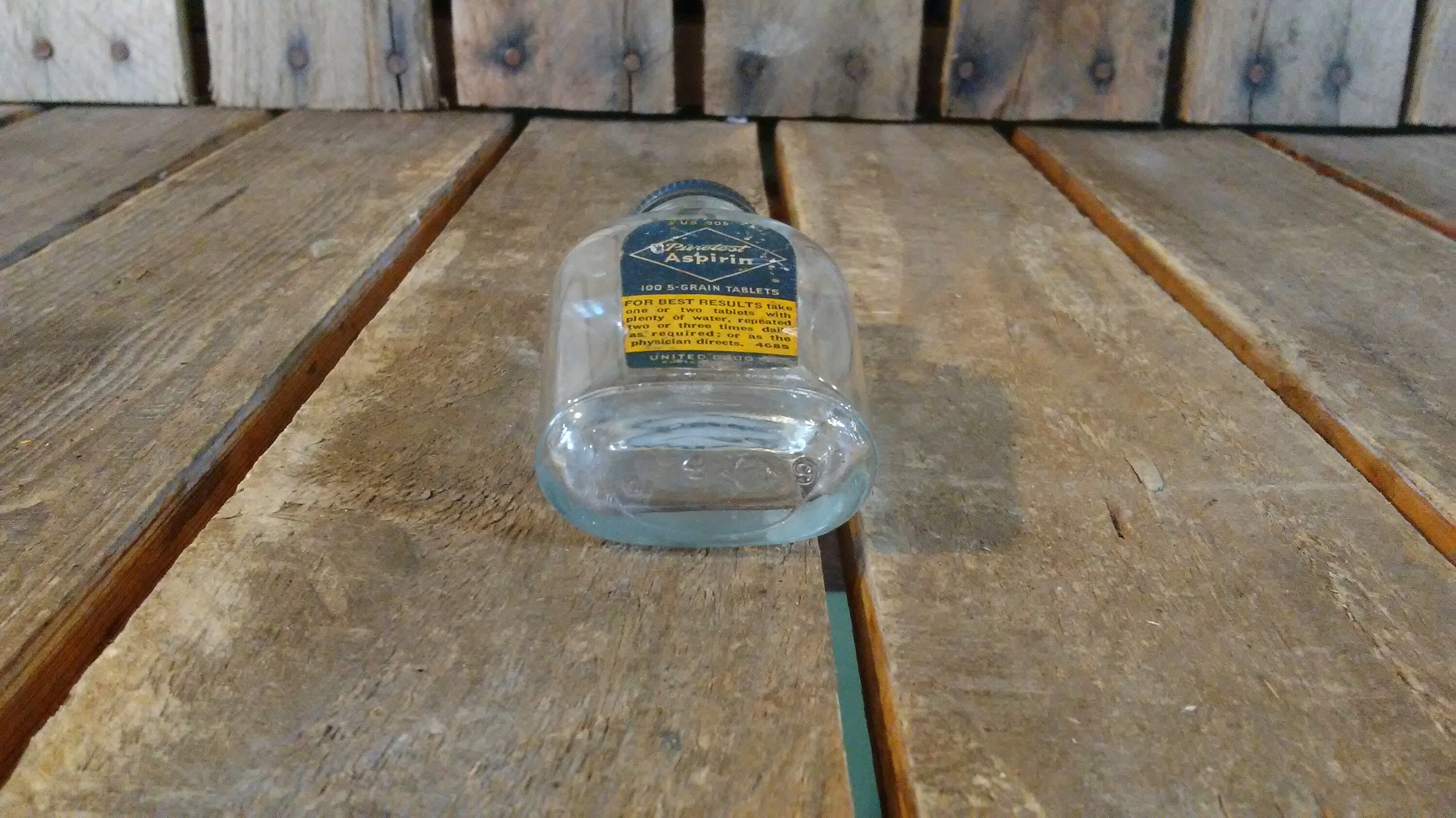 Puretest Aspirin Bottle Vintage Glass Aspirin Bottle - Etsy