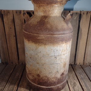 Vintage Hood Milk Can, Large Milk Jug, Rusty Milk Can, Old Milk Jug, Vintage Milk Storage, Farm Can