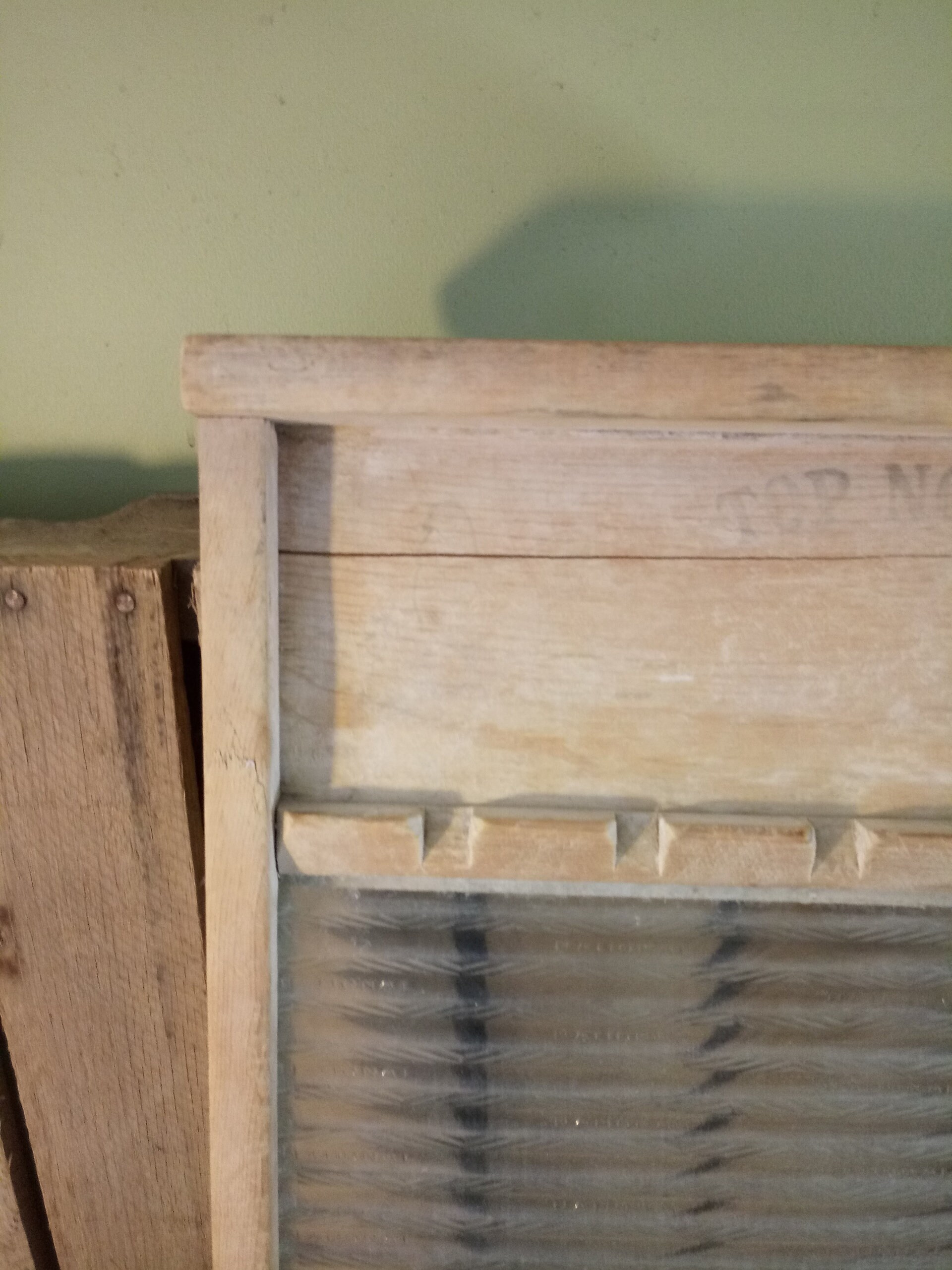 Vintage National Washboard No 802 Large Wooden Galvanized