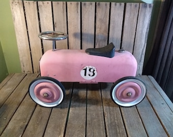 Pink Racer Car, Vintage Pink Racer Car