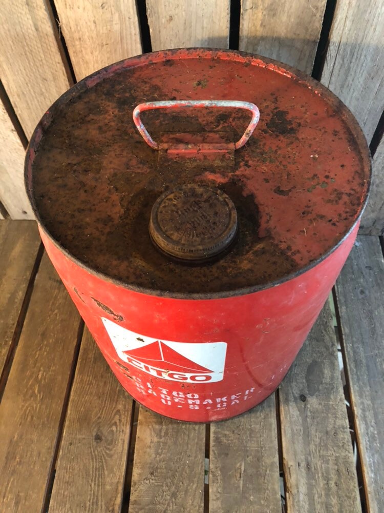 Vintage Citco 5 Gallon Can, Rusty Red Oil Can, Metal Oilcan, - Etsy