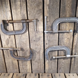 4 Vintage 4 inch C Clamps