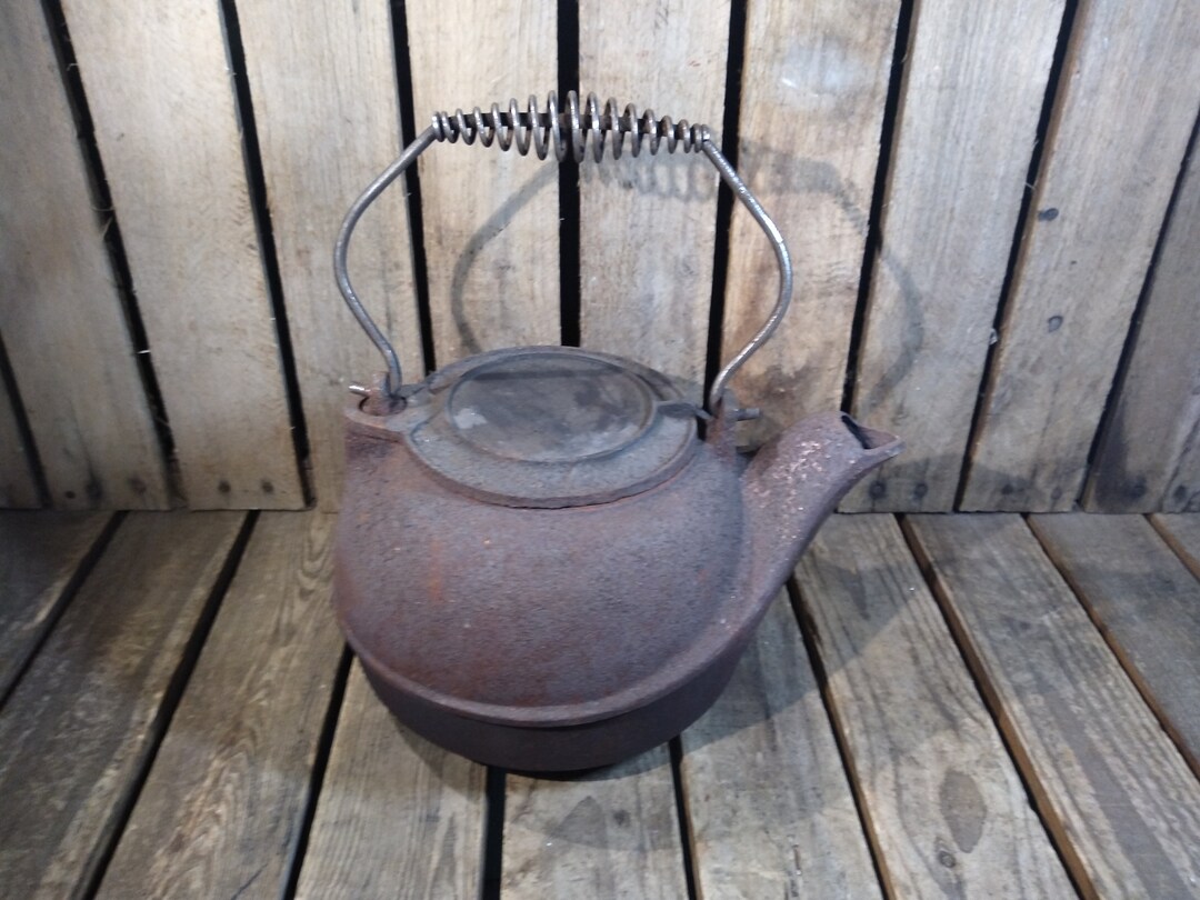 Antique Rusty Kettle Etsy