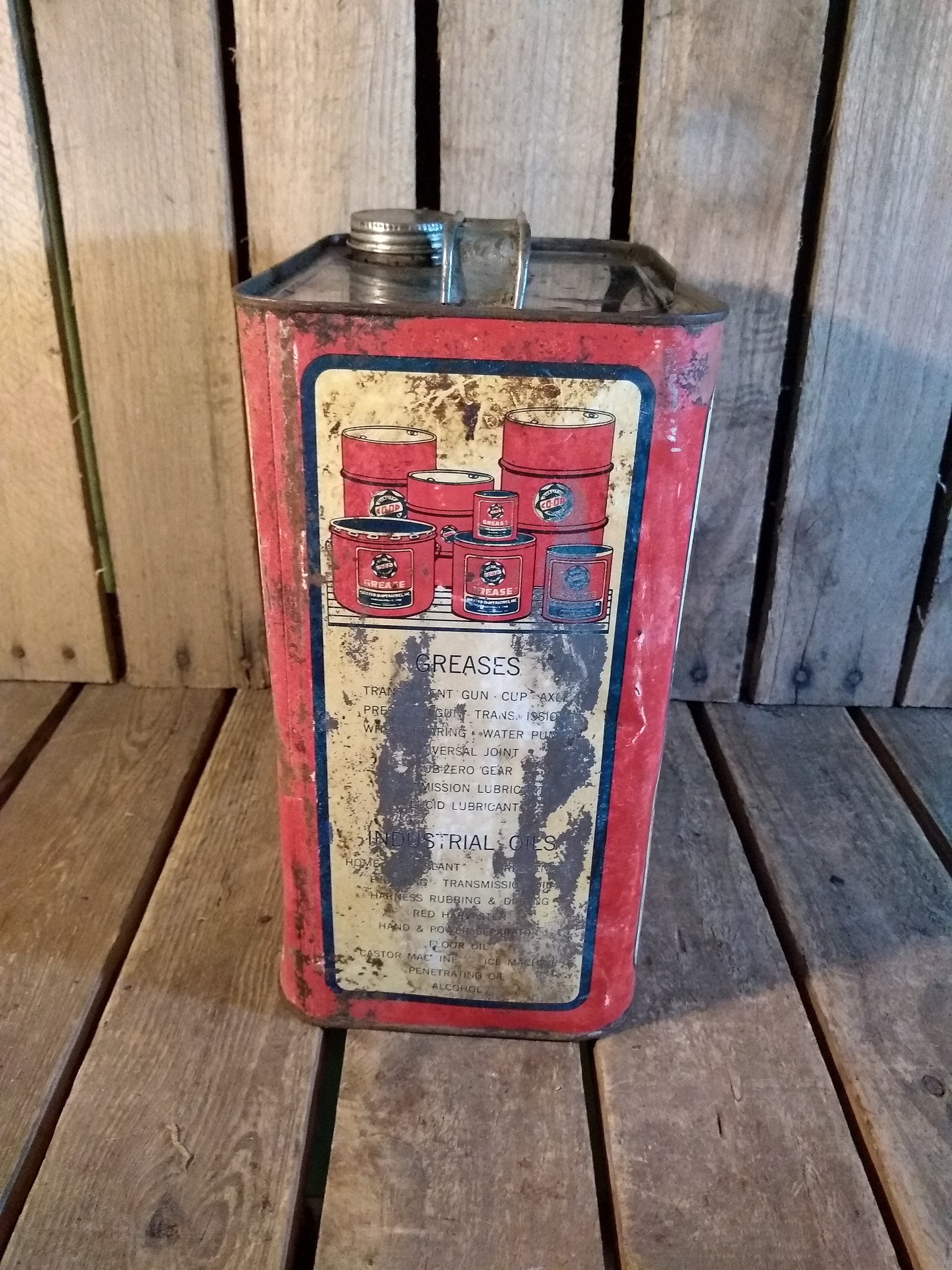 Vintage Oil Can, United Co Operatives Inc Metal Can - Etsy