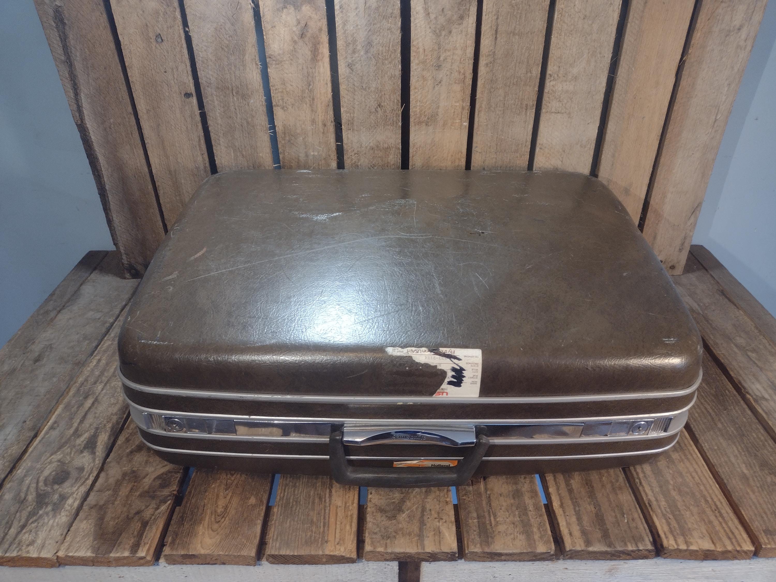 Vintage Samsonite Hard Shell Suitcase Brown Luggage 22.5x18.5x7