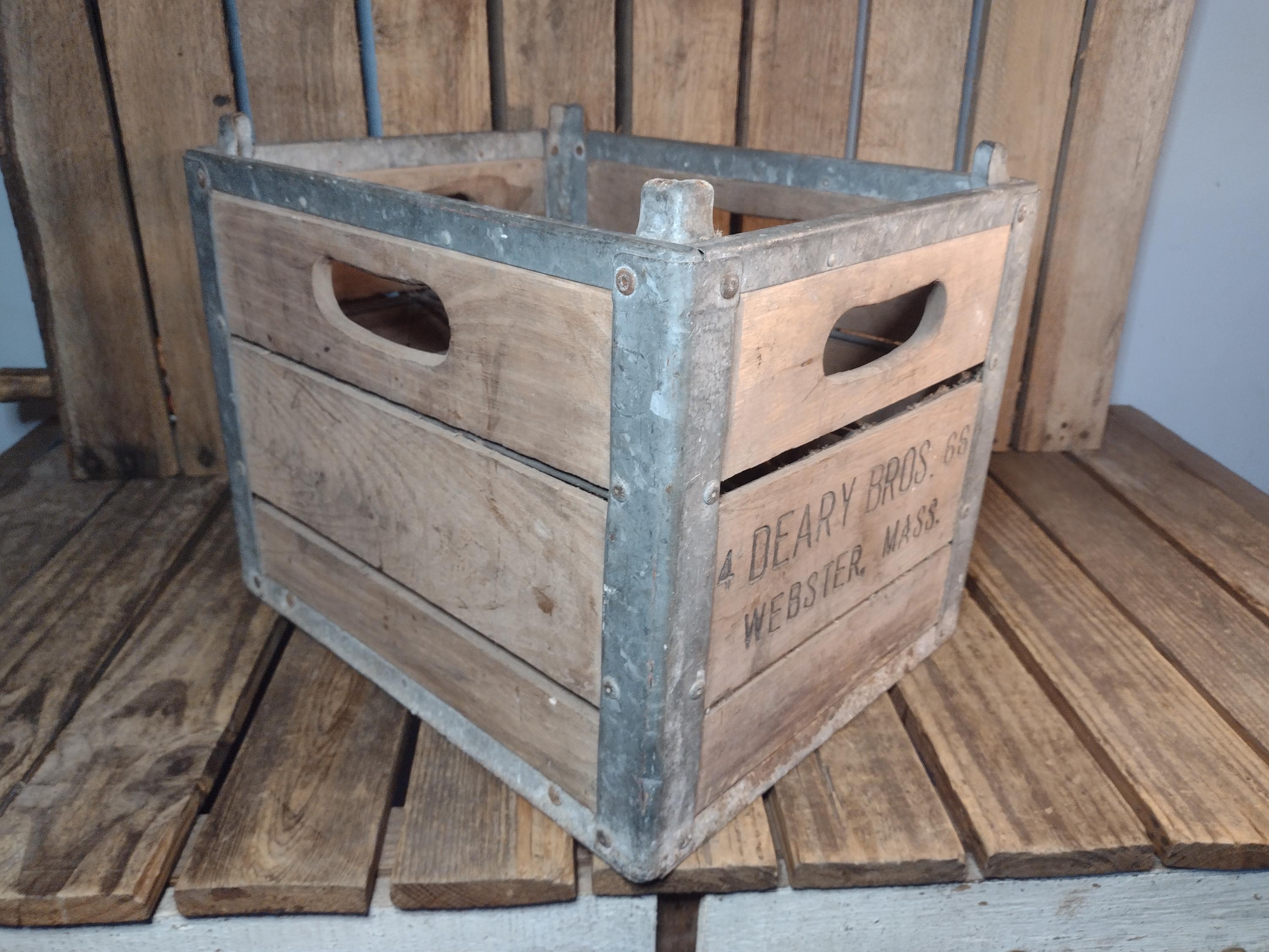 DEARY BROS ヴィンテージ ミルククレート USA製　60's Vintage Deary Bros Wooden Milk Crate Webster Mass Dairy Crate
