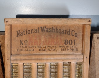 Antique National Washboard Co. No. 801: Rustic Farmhouse Laundry