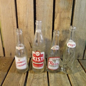 4 Vintage Glass Bottles