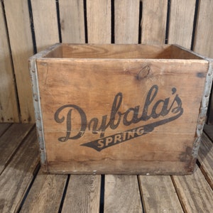 Vintage Dybalas Spring Water Crate: Rustic Farmhouse Advertising Storage