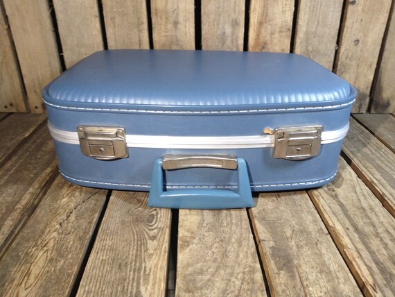 small blue suitcase