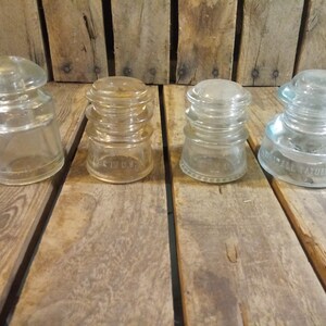 4 Vintage Glass Insulators