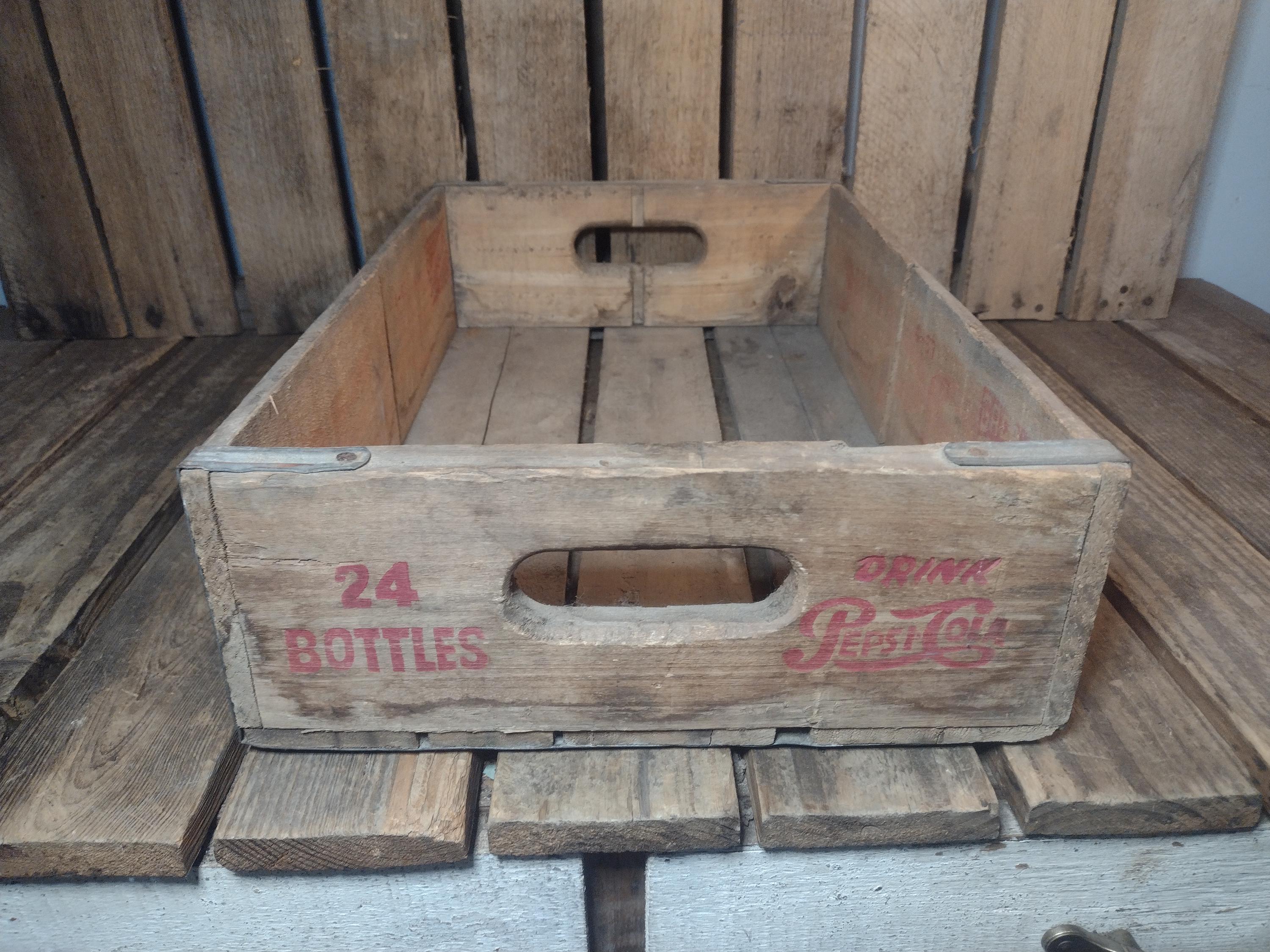 Vintage 1963 Pepsi Wooden Crate – Red Lettering, Rustic Display - Etsy