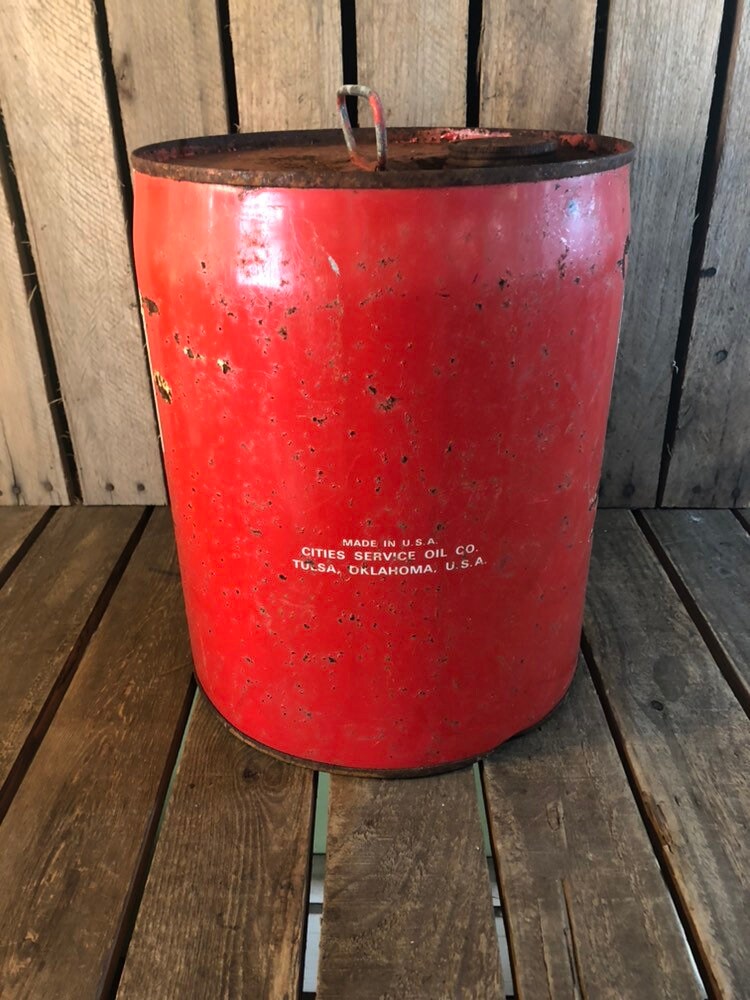 Vintage Citco 5 Gallon Can, Rusty Red Oil Can, Metal Oilcan, - Etsy