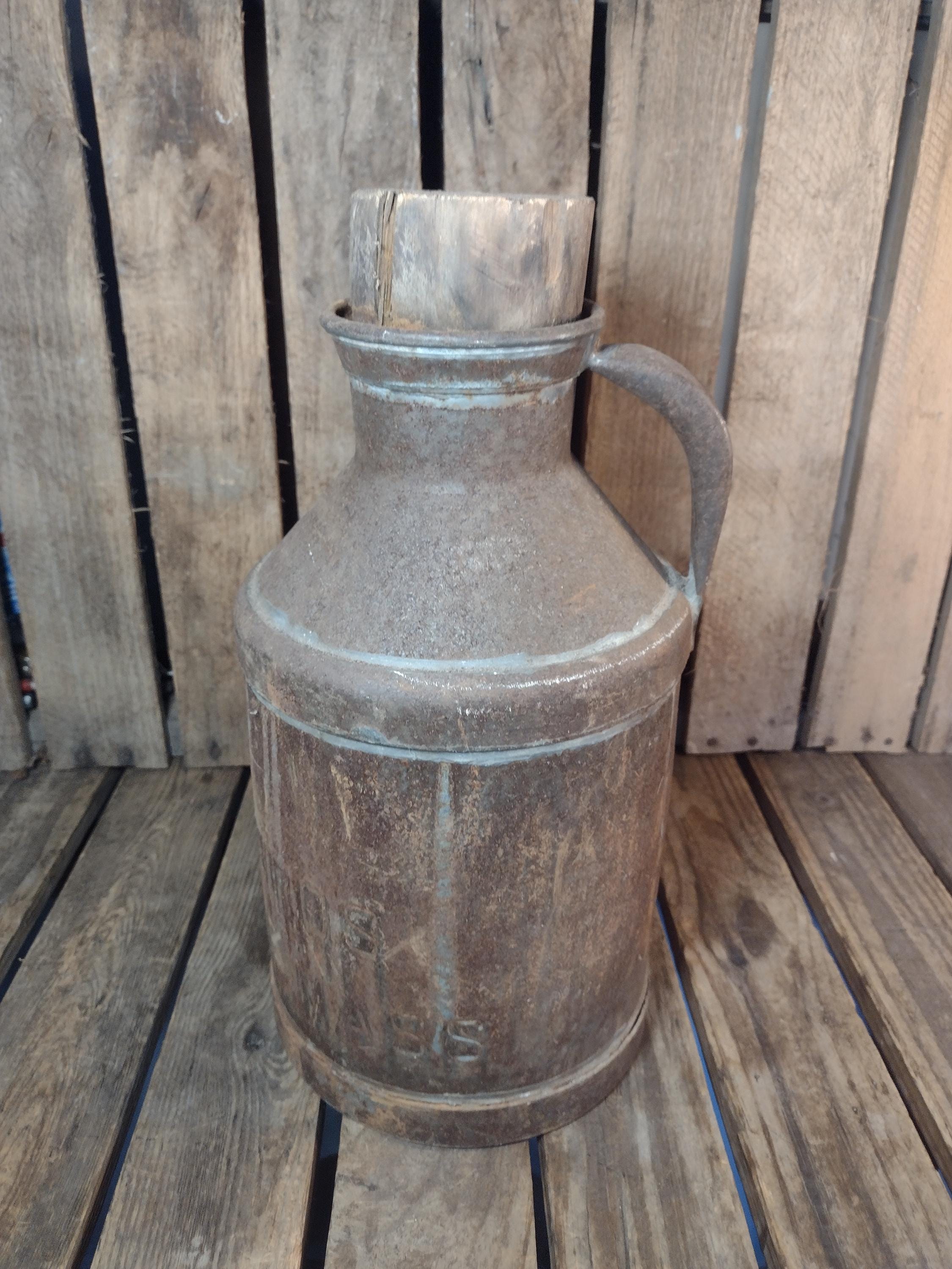 Antique Metal Milk Can With Wooden Stopper Rustic Farm Decor - Etsy