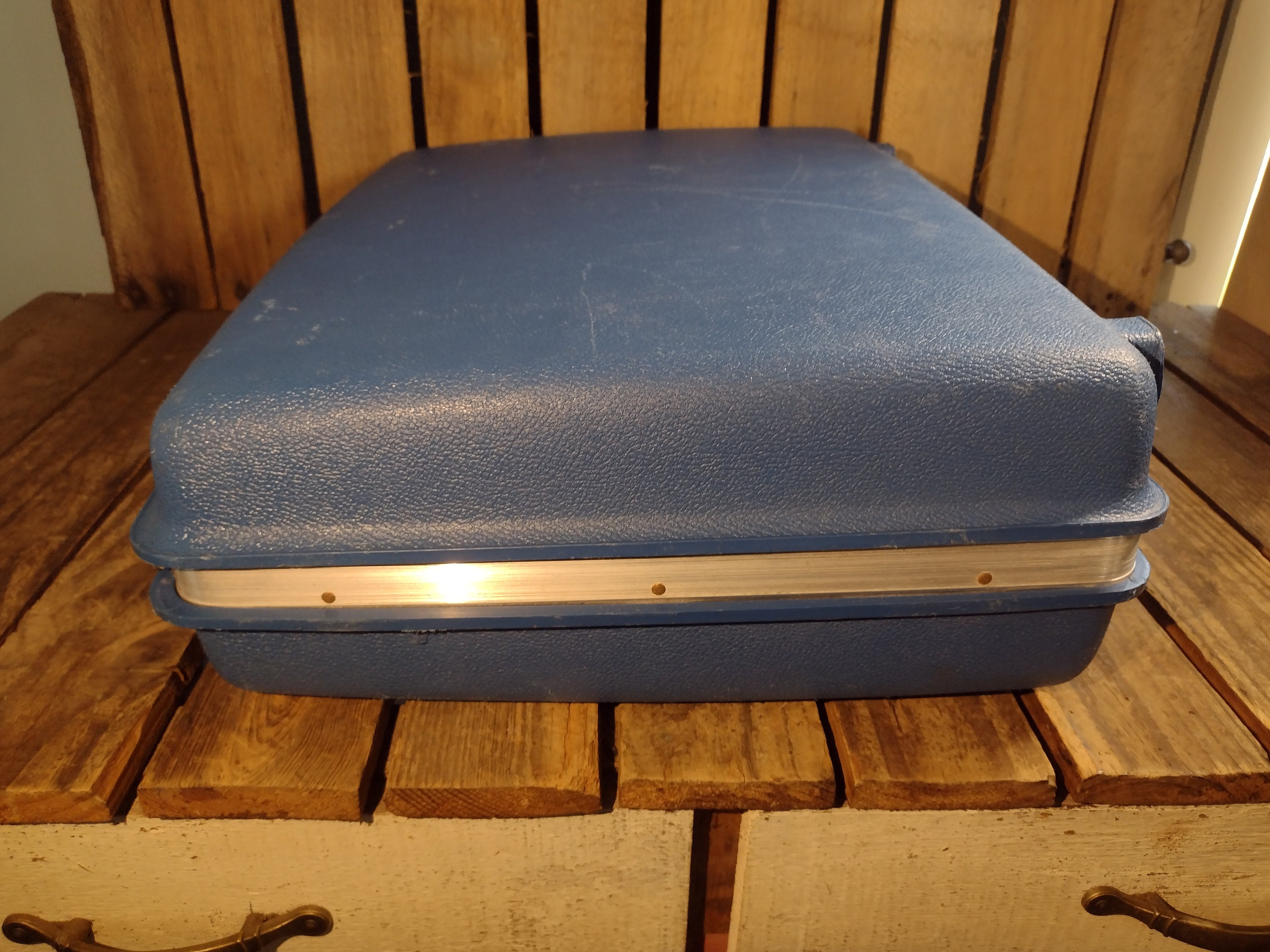 Valise Vintage Samsonite Saturne Bleu Rigide Avec Clé - Très Joli état