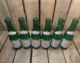Vintage Hyco Green Glass Soda Bottles - Set of 6 Collectibles