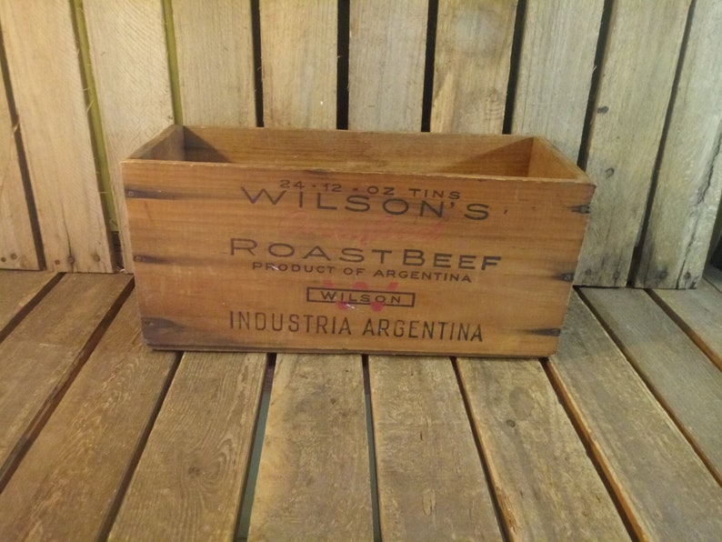 Vintage Roast Beef Crate Wilsons Roast Beef Wooden Crate | Etsy