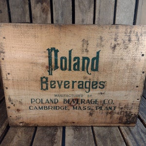 Vintage Poland Springs Wooden Bottle Crate - Beverage Storage