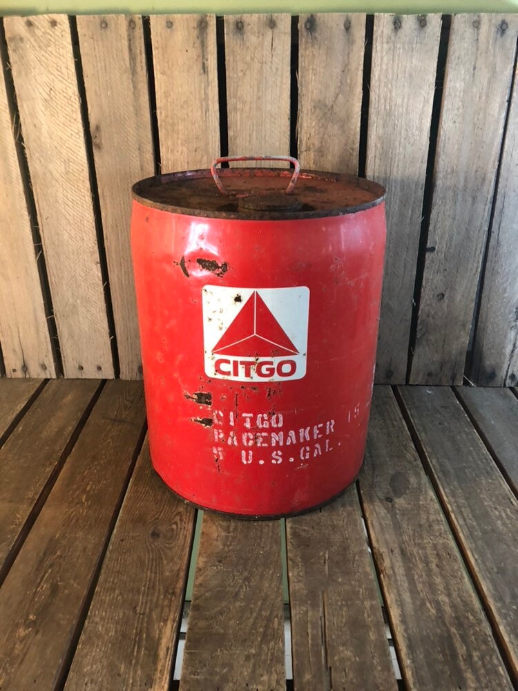Vintage Citco 5 Gallon Can, Rusty Red Oil Can, Metal Oilcan, - Etsy