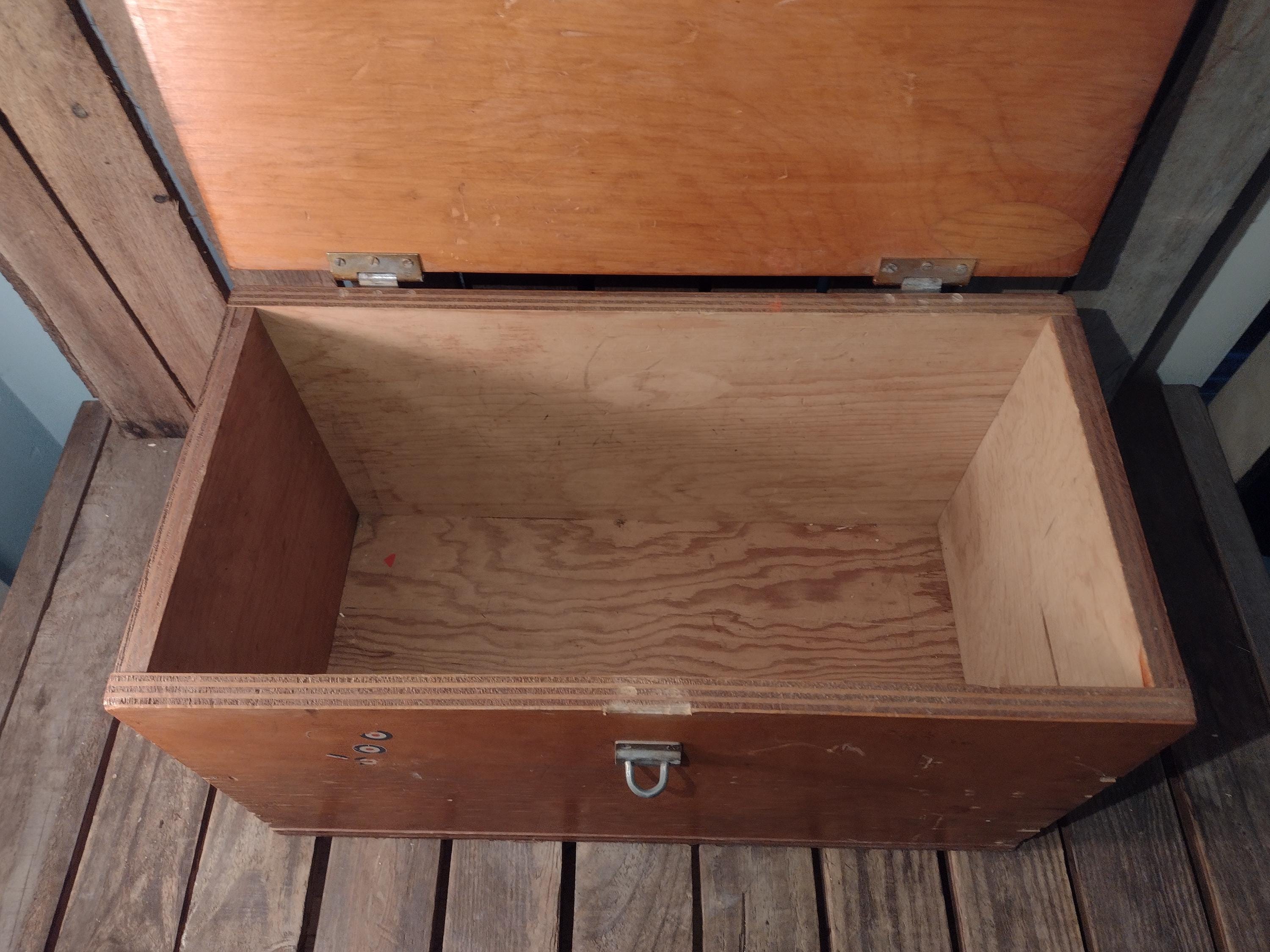 Vintage Wooden Plywood Storage Box: Strong Book Crate (22x12.5x12