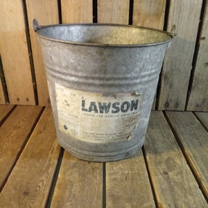 Vintage Lawson Metalleimer: Bauernhaus Dekor (28x28x26cm)