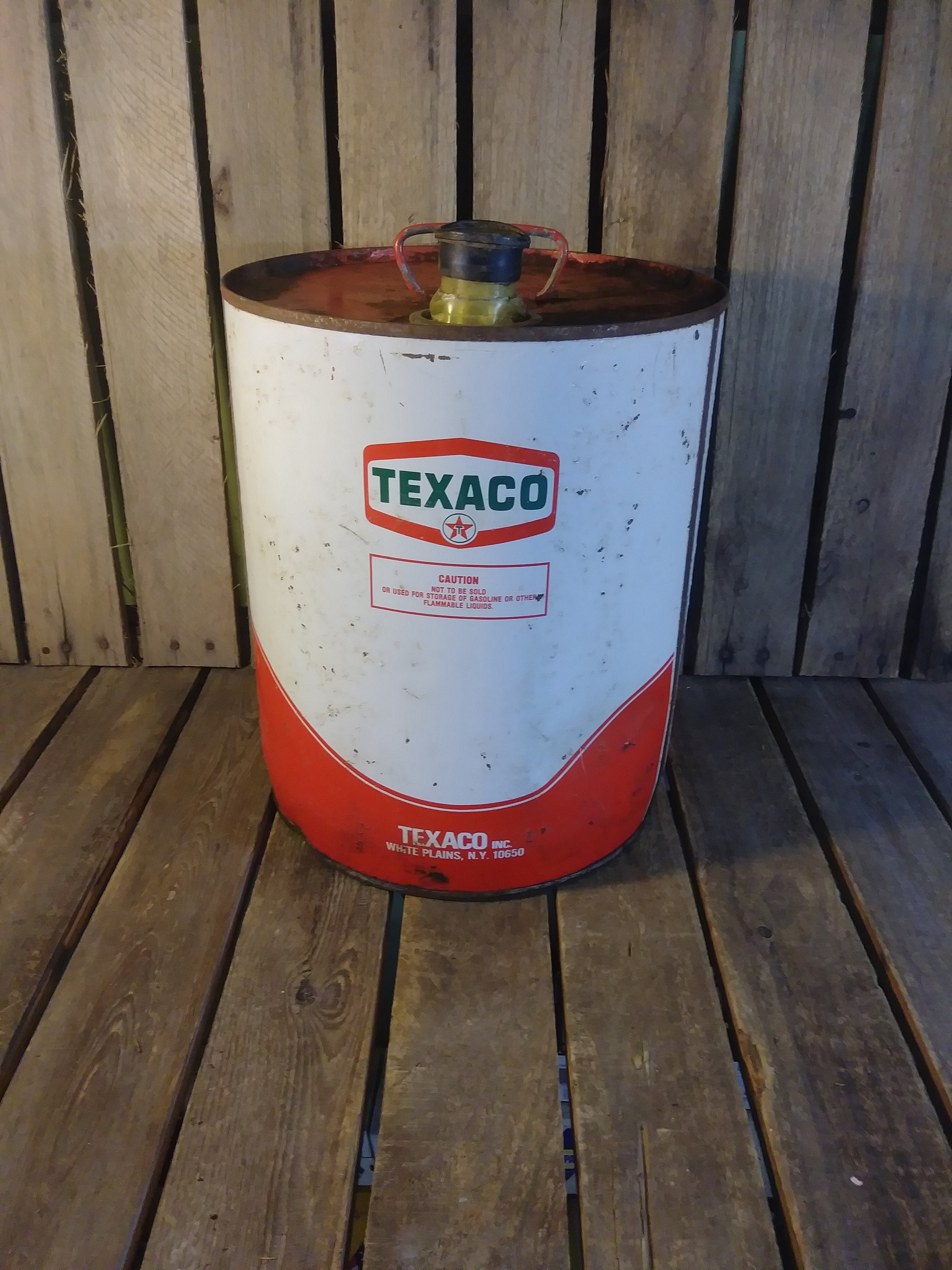 Vintage Texaco 5-gallon Oil Can: Rusty Distressed Decor - Etsy