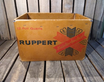 Vintage Ruppert Beer Crate Wooden Bottle Box 12 Quart Advertising