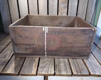 Antique Arm & Hammer Wooden Crate Box – Vintage Rustic Storage, Farmhouse Decor, Primitive Advertising Display