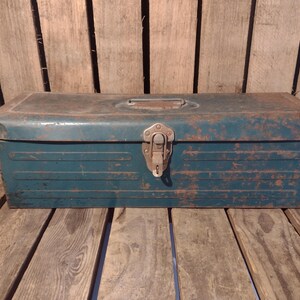Vintage Rusty Blue Tool Box