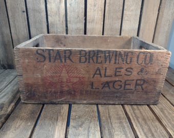 Star Brewing Co. Wooden Beer Crate: Ale & Lager Storage