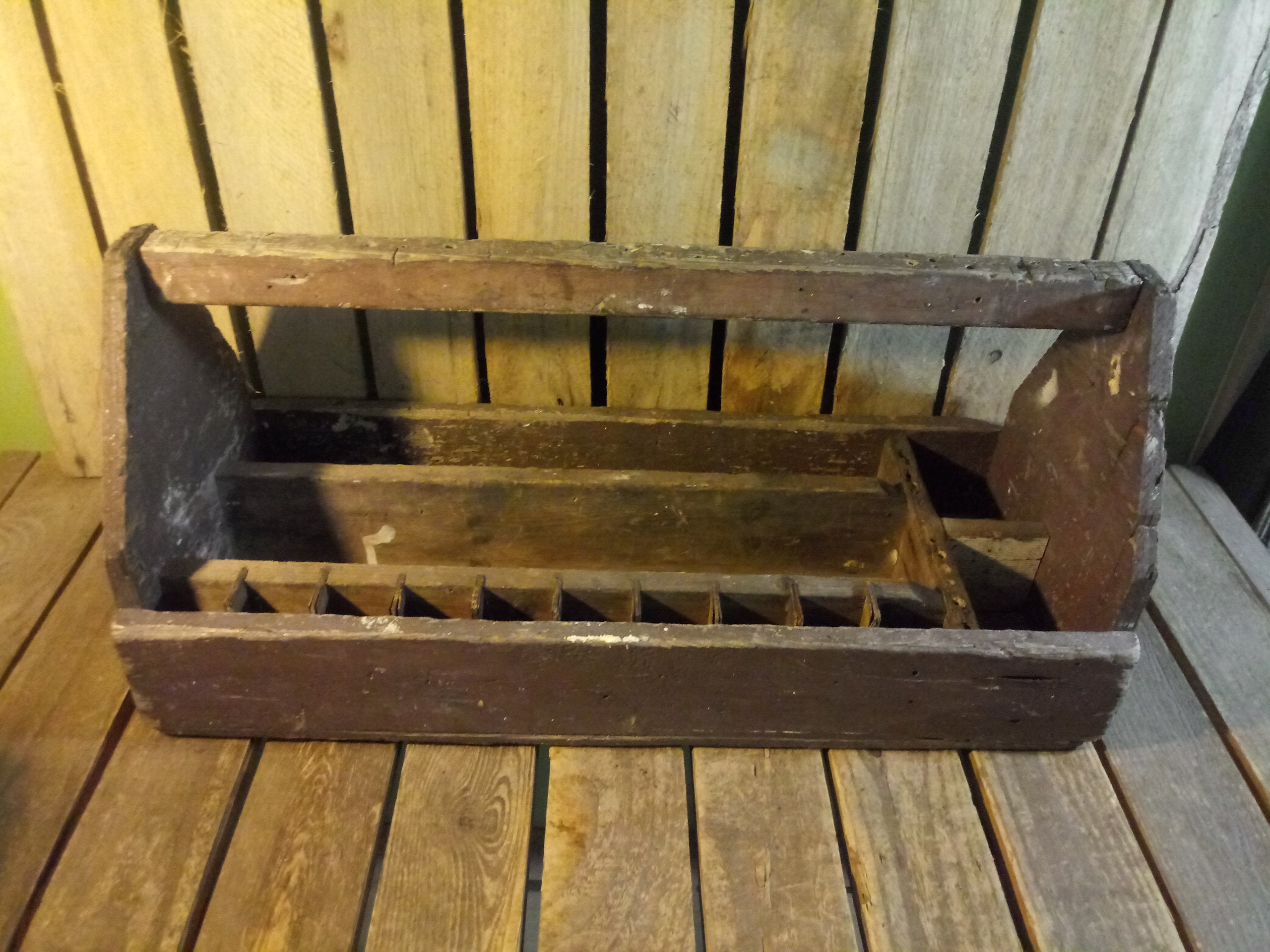 Vintage wood tool box tote primitive storage caddy vintage tools – Ma and  Pa's Attic ®