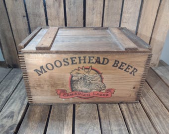 Vintage Moosehead Beer Wooden Crate – Canadian Lager Wood Box