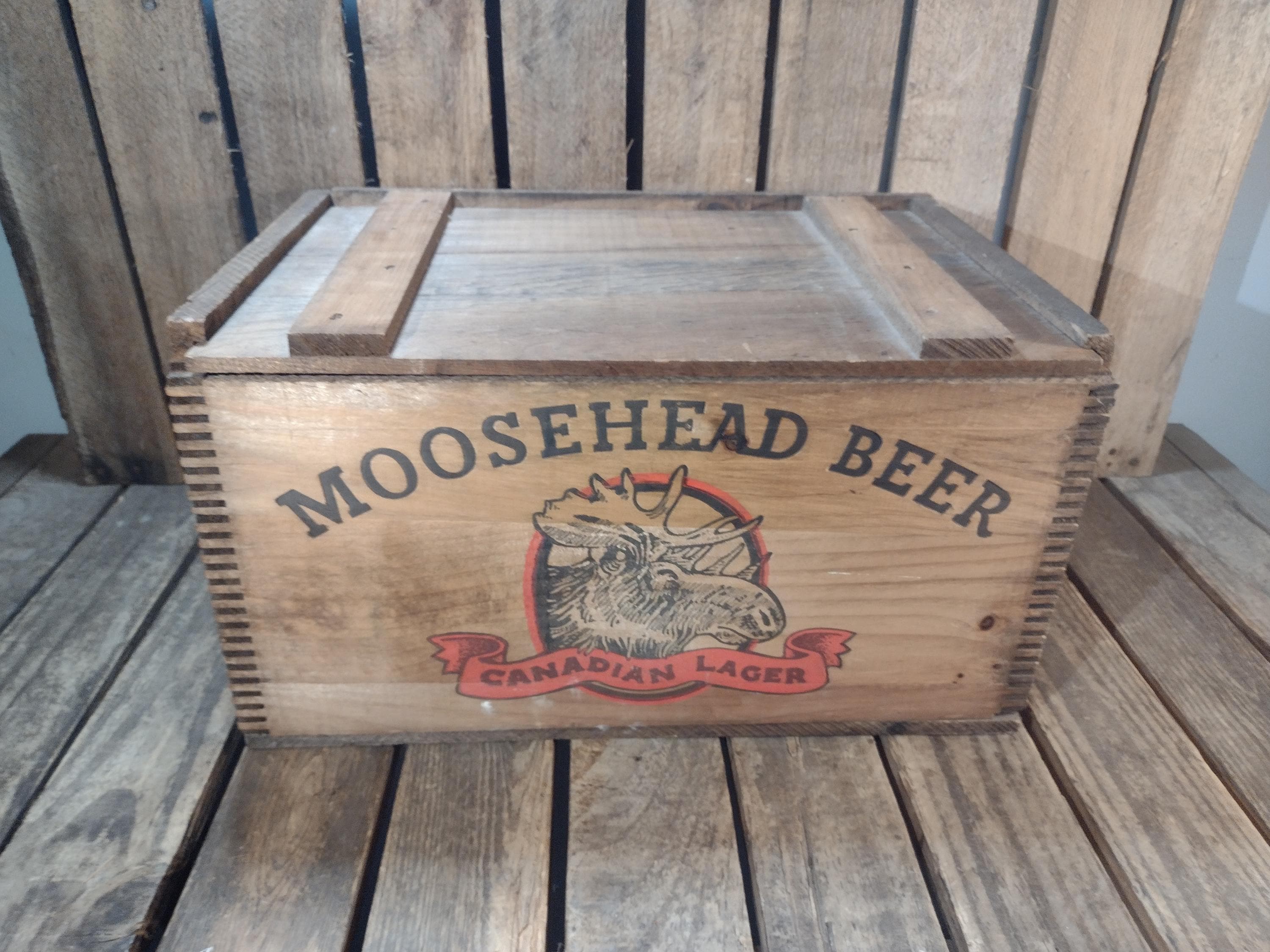MOOSEHEAD BEER 木箱　アメリカンヴィンテージ Vintage Moosehead Beer Wooden Crate – Canadian Lager Wood Box