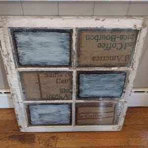 Large Vintage 6 Pane Window Sash – Rustic Farmhouse Decor, Architectural Salvage