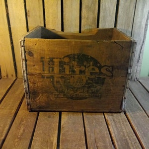 Vintage Hires Root Beer Crate: Rustic Farmhouse Storage, Soda Advertising