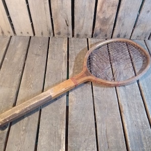 Weinlese-Tennis Raquet, Dekor Stück nur gebrochen Web