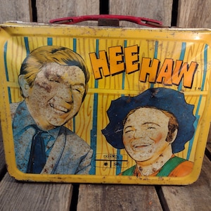 Vintage Hee Haw Metal Lunchbox 1970s TV Show Collectible Rustic Retro Lunch Box No Thermos