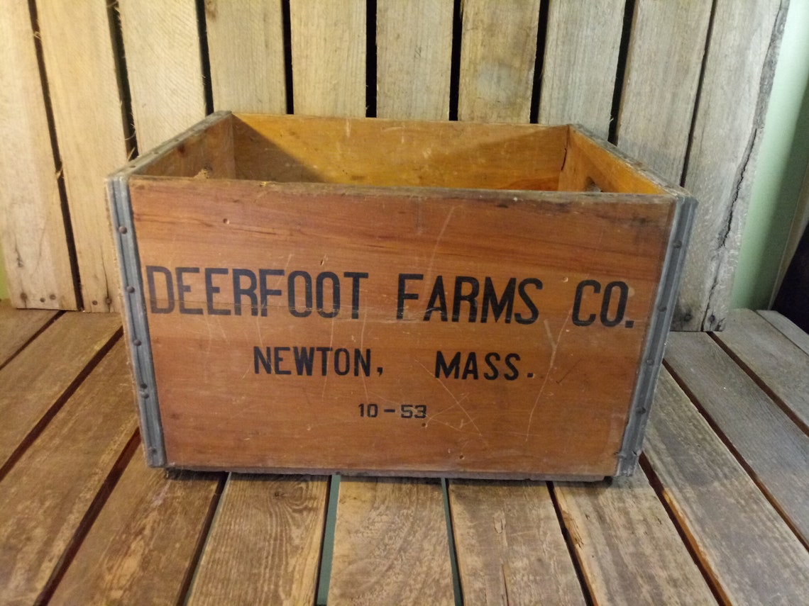 Vintage Wooden Crate Deerfoot Farms Crate Etsy